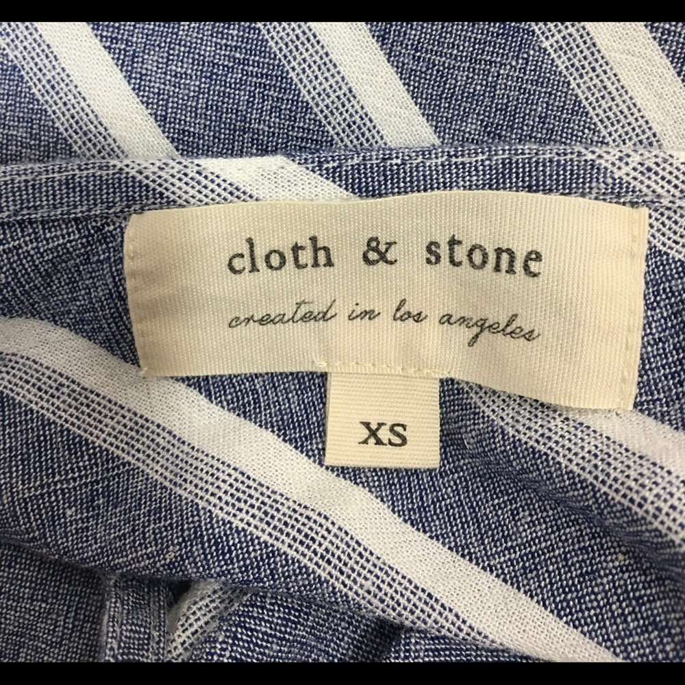 Anthropologie Cloth Stone Linen Jumpsuit Capri length - Picture 3 of 5